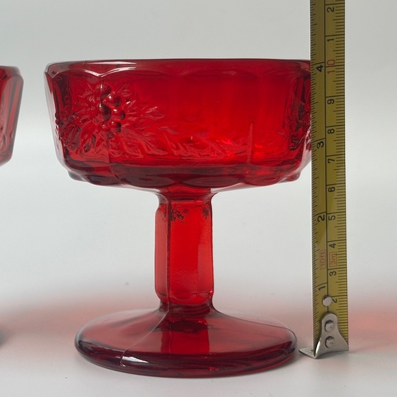 Panel Grape Ruby Champagne/Tall Sherbet Glass Set of 2 - L G WRIGHT GLASS - Picture 10 of 10
